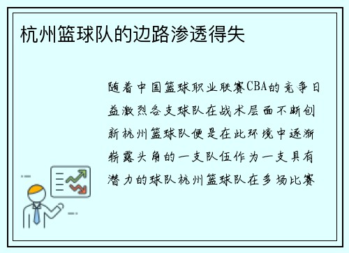 杭州篮球队的边路渗透得失